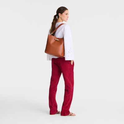 Le Roseau M Hobo bag , Bark - Leather