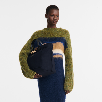 Le Roseau L Tote bag , Navy - Canvas