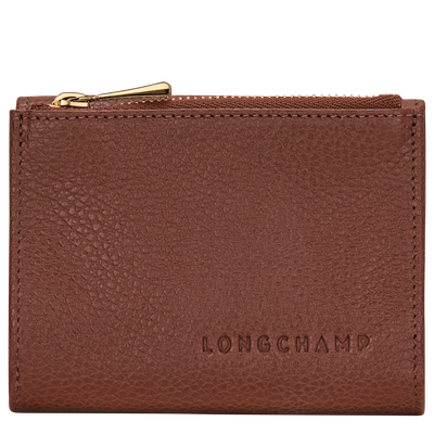 Le Foulonné Compact wallet , Coffee - Leather