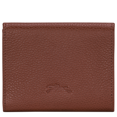 Le Foulonné Compact wallet , Coffee - Leather
