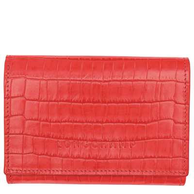 Longchamp Pocket Compact wallet , Vermilion - Leather