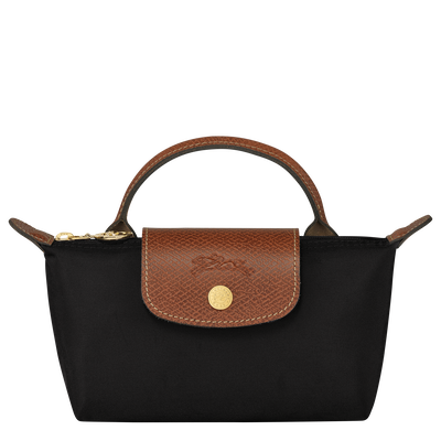 Le Pliage Original Pouch with handle , Black - Recycled canvas