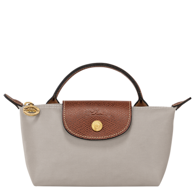 Le Pliage Original Pouch with handle , Pebble - Recycled canvas
