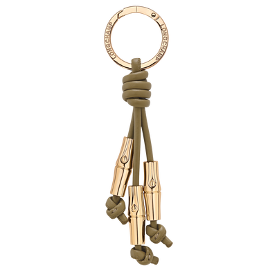 Le Roseau Key ring , Olive - Leather