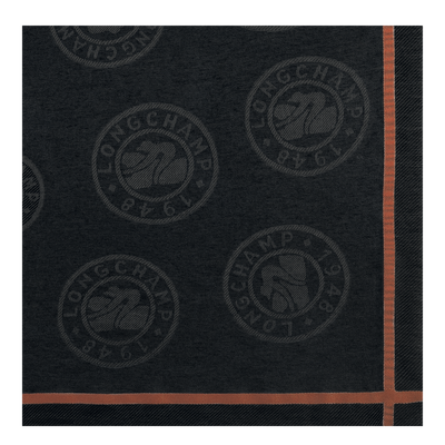 La Médaille Longchamp Shawl , Black - Cotton blend