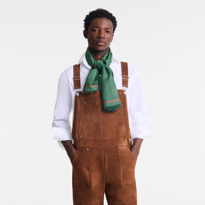 La Médaille Longchamp Shawl , British Green - Cotton blend