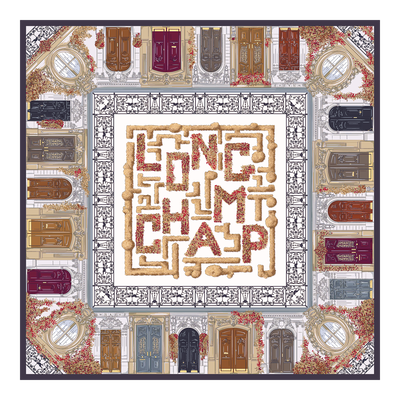 Jardin Parisien Silk scarf 90 , Ebony - Silk