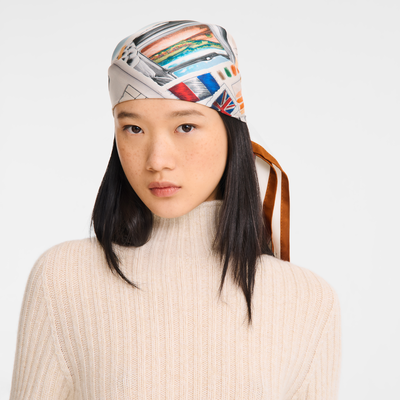 L'Echappée belle Silk scarf 90 , Chocolate - Silk