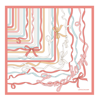 Rubans Longchamp Silk scarf 50 , Cream - Silk