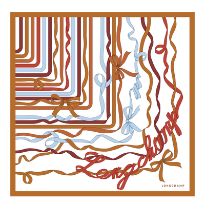 Rubans Longchamp Silk scarf 50 , Amber - Silk