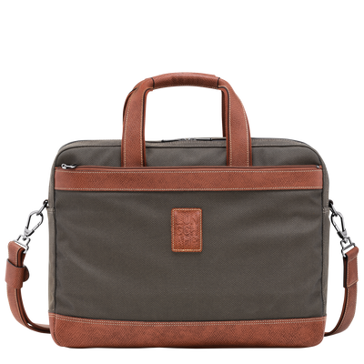 Boxford L Briefcase , Brown - Recycled canvas