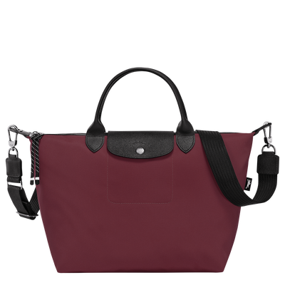 Le Pliage Energy L Handbag , Burgundy - Recycled canvas