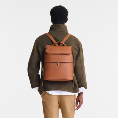 Le Foulonné Backpack , Caramel - Leather