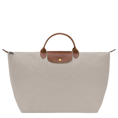Le Pliage Original L Travel bag , Pebble - Recycled canvas