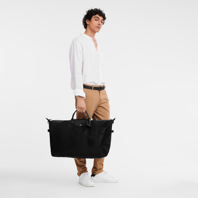 Le Foulonné XL Travel bag , Black - Leather