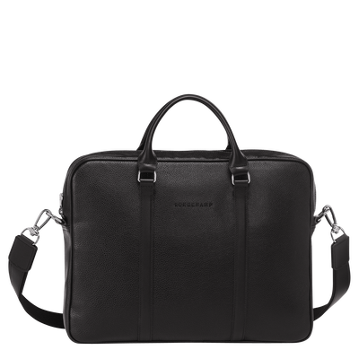 Le Foulonné XS Briefcase , Black - Leather