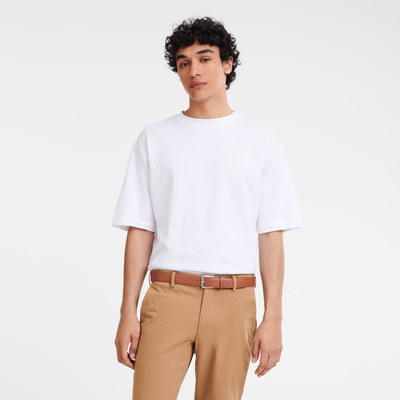 Le Foulonné Men's belt , Caramel - Leather